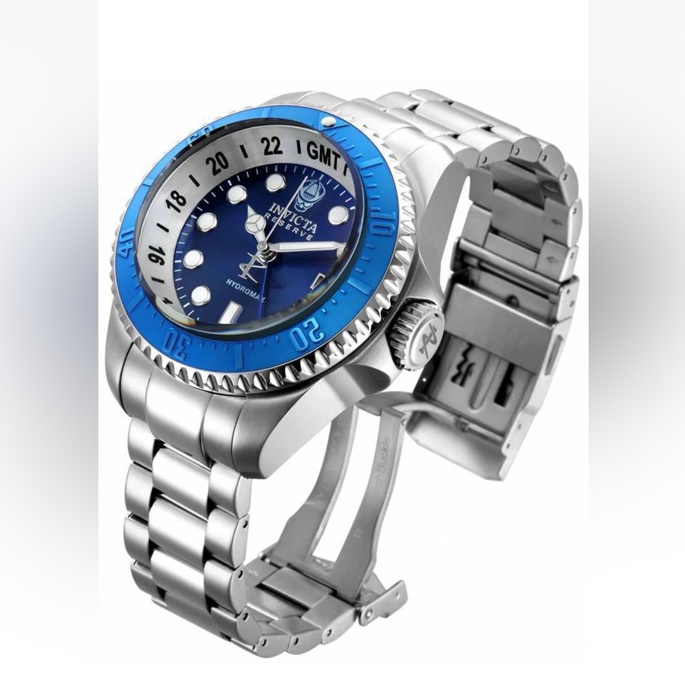 Invicta Stainless Steel Silver and Blue Dive Watch